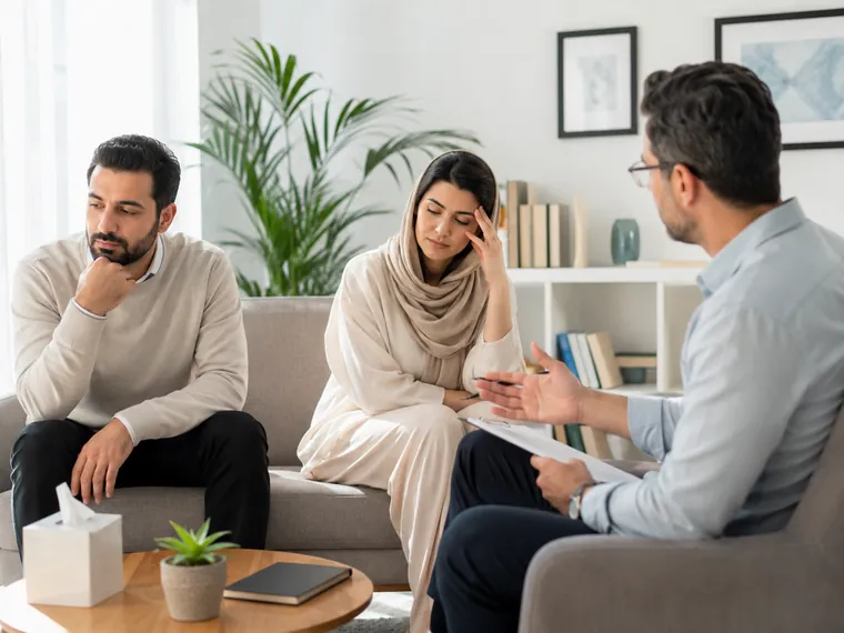 زوجدرمانی برای زوجهای در آستانه جدایی زوج در جلسه زوجدرمانی برای تصمیمگیری آگاهانه درباره ادامه رابطه یا جدایی
