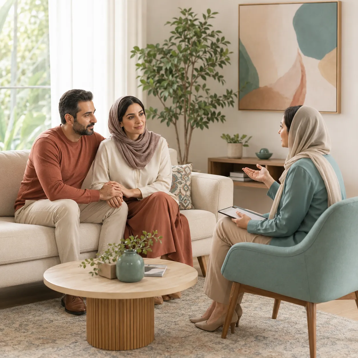 زوج در جلسه زوج‌درمانی