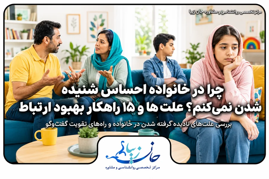 مؤسسه روانشناسی جانزیبا مشاوره زوج درمانی احساس شنیده شدن در خانواده و ارتباط موثر بین اعضای خانواده